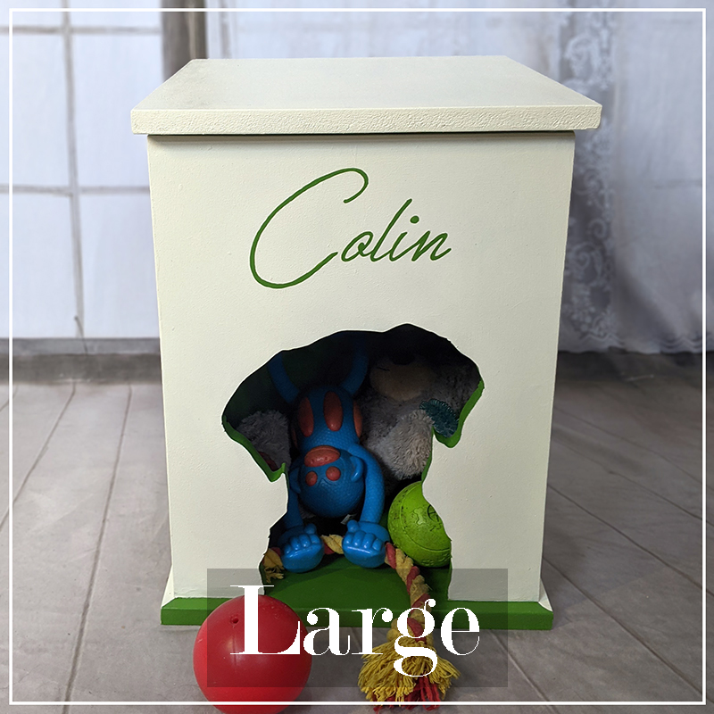 Large Green Cream Labrador Dog Toy Box